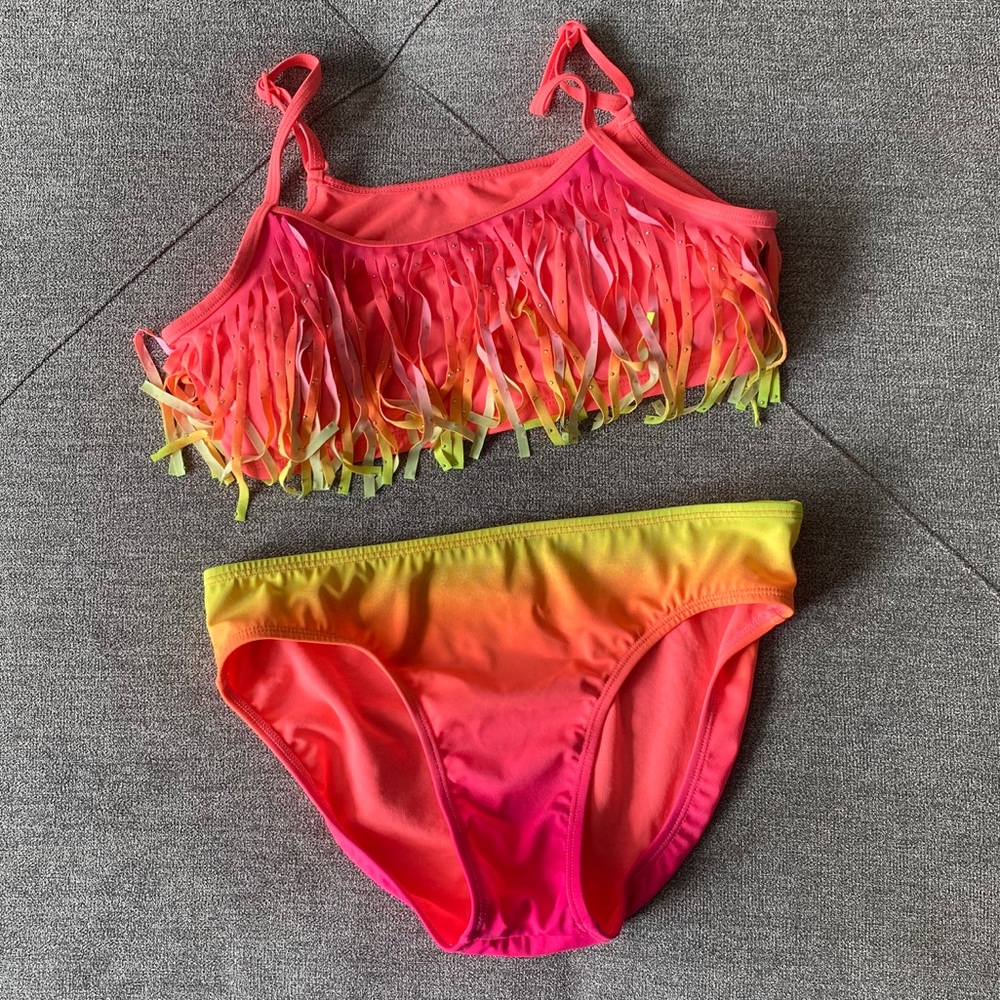 Justice Two Piece Swimsuit Suit size 18 EUC!!!